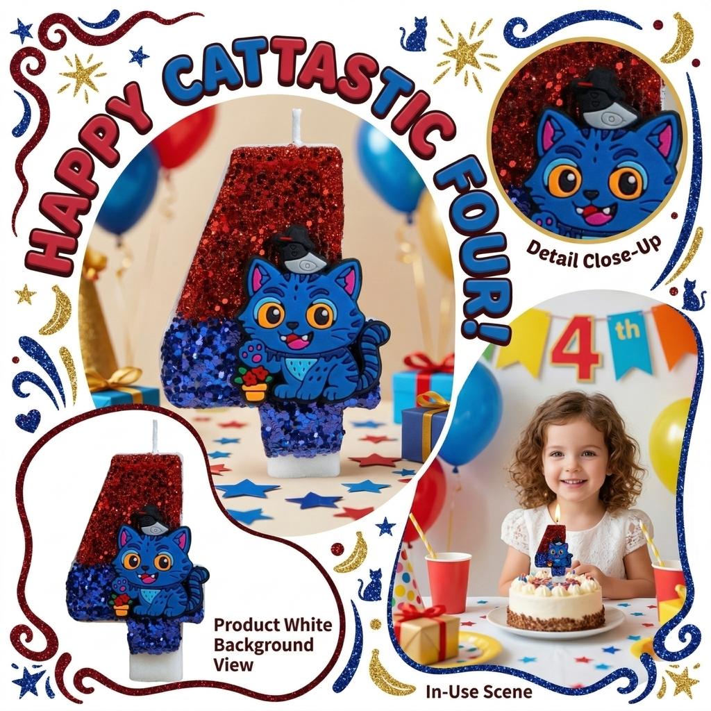 Fashion Cartoon Creative Birthday Candles Party Digital Candles