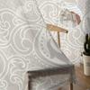 Artistico Beige Barocco Fiori retrò Tende in voile velate Trattamento per finestre Tenda in tulle in chiffon per cucina Soggiorno Camera da letto