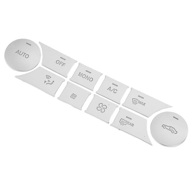 10Pc Central Control Air AC Button Decor Switch Cover Trim Stickers fit for Benz C-Class W204 2007-2010 GLK X204 2008-2012