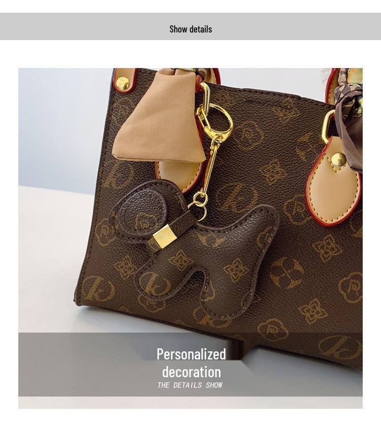 Vintage Print Cross-Border Women's Shoulder Tote - 2025 Niche Design for Middle-Aged Moms