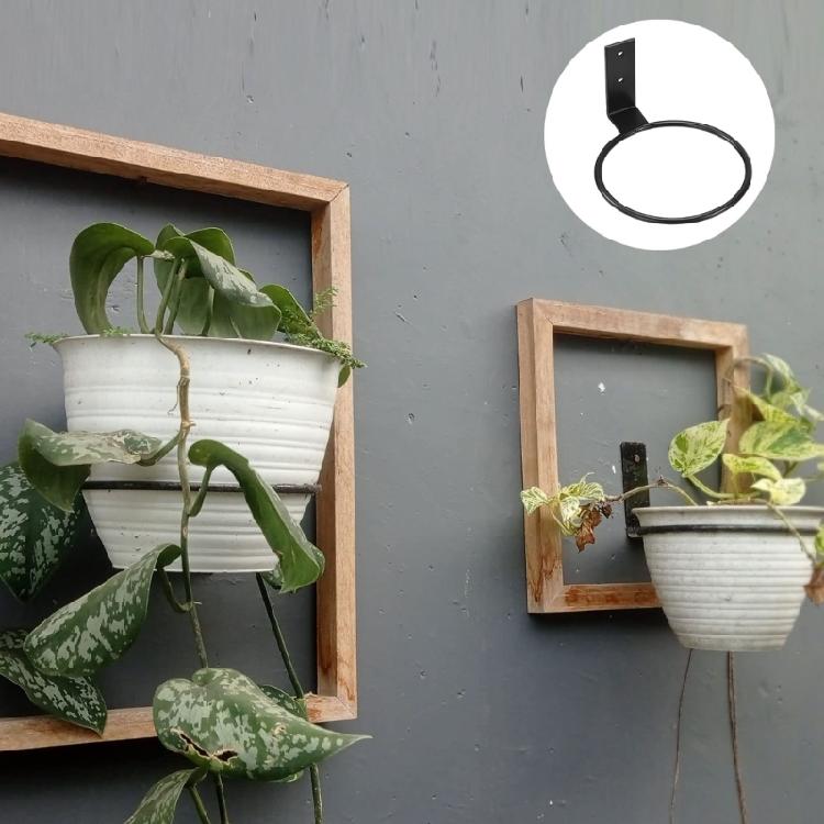 Indoor Outdoor Iron Plant Holder Wall Mount Flower Pots Rings for Balcony and Garden Decorative Hanging Planter Bracket