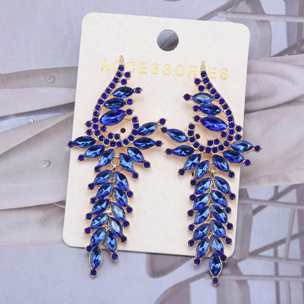 Tassel Geometric Za Colored Crystal Long Earrings Highquality And Fashionable Accessories