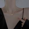 Geometric Irregular V-shaped Necklace Women's Senior Design Sense Niche Simple Clavicle Chain Versatile Temperament Internet celebrity accessories