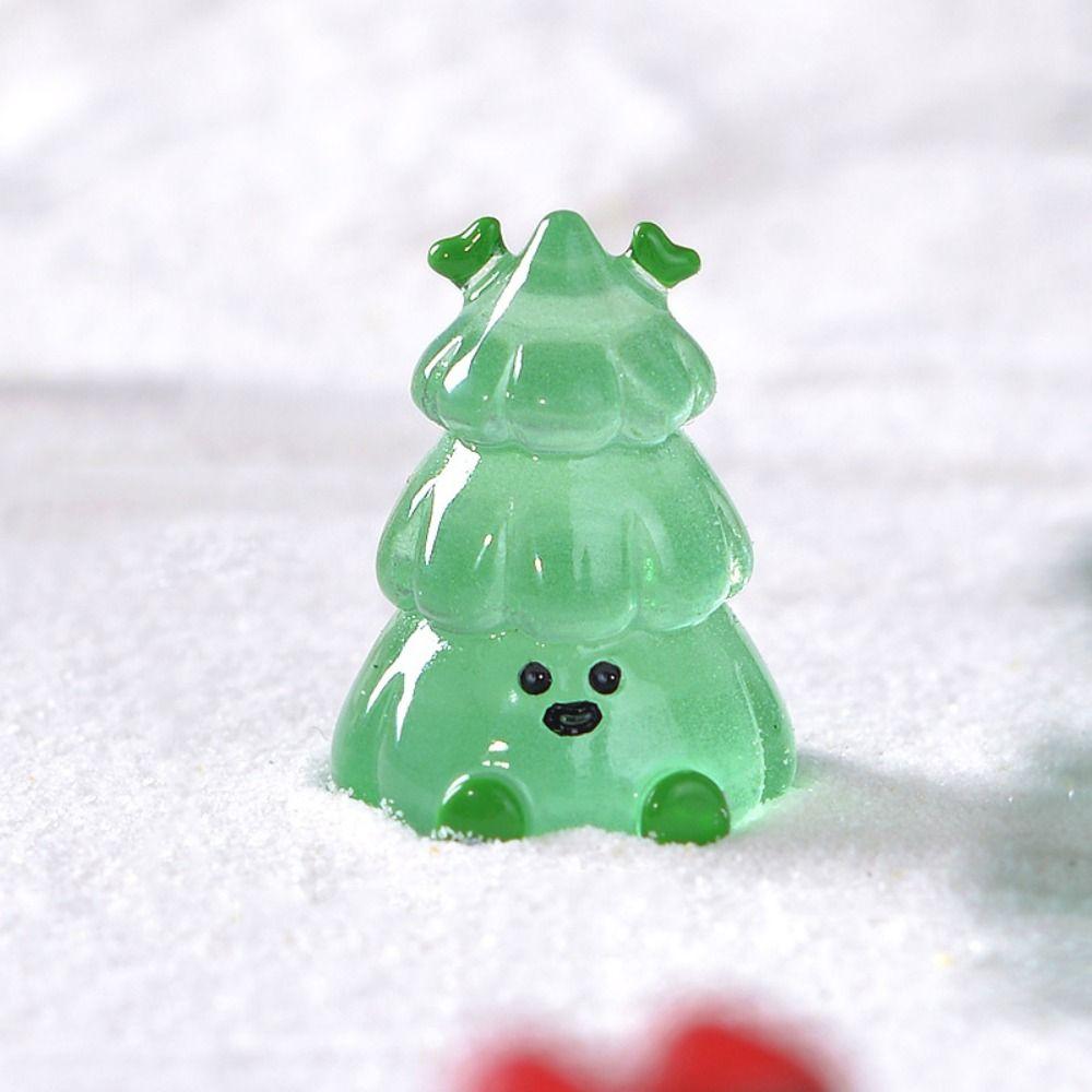 

Смола светящаяся новогодняя елка фигурка новогодняя елка пейзажная фигурка украшение для дома зелёный