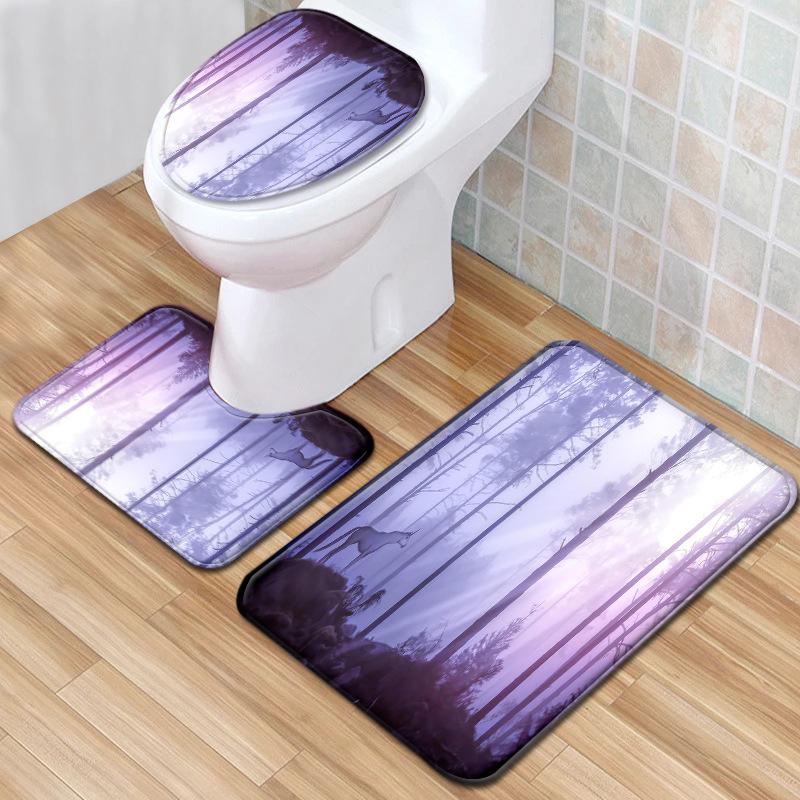 Einhorn Badezimmer Bodenmatte Toilette Dreiteiliges Set
