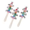1Pc Cross Rainbow Hand Ring Colorful Ring Colorful Cross Ring Baby And Child Bell Puzzle And Early Education Toys