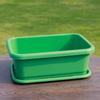 1Set Plastic Vegetable Planters With Tray Rectangular Flowerpots For Balcony Indoor Gardening Breathable Plants Pots Garden Tool
