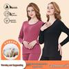 Women's Cashmere Silk Fleece Lined Warm Underwear Set for Autumn/Winter - Thickened for Middle-Aged and Elderly