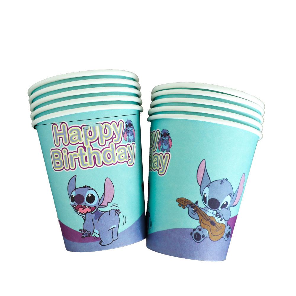 Blue Stitch Birthday Party Disposable Tableware Set - Plates, Cups, and Napkins for Boys