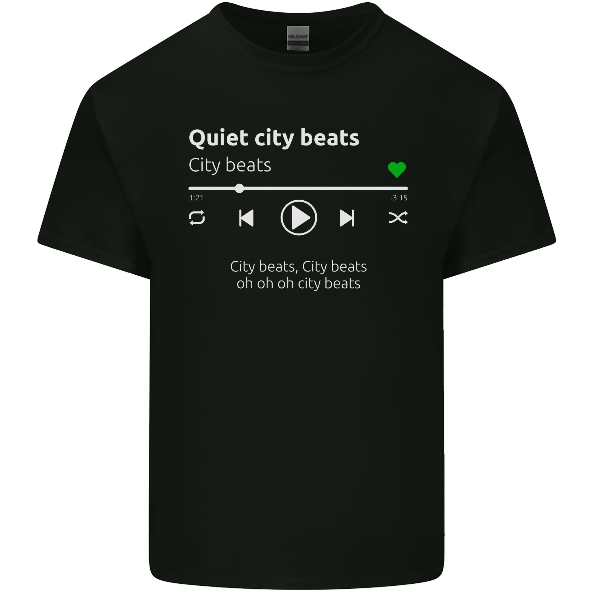 City Beats Music MP3 Player Unisexs Light Cotton TShirt S