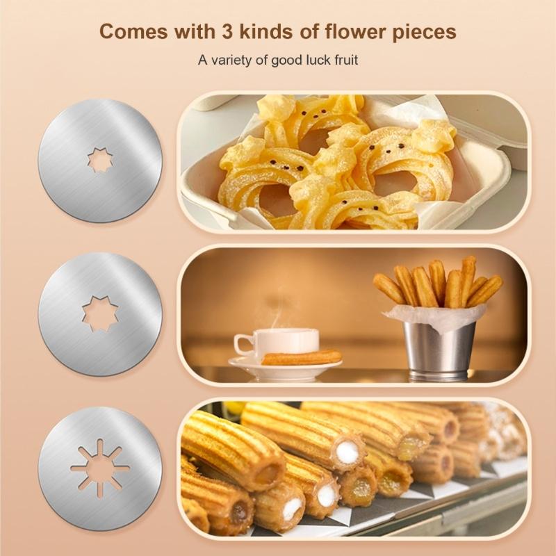 Stainless Steel Spanish Churro Maker Professional Cookie Press Cake Decorating Squeezing Tool Kitchen Accessories