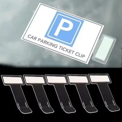 3/5 Stück Kunststoff Universal Auto Fahrzeug Parkhalter Clip Aufkleberhalter Clip Parkschein Windschutzscheibe Kunststoffaufkleber