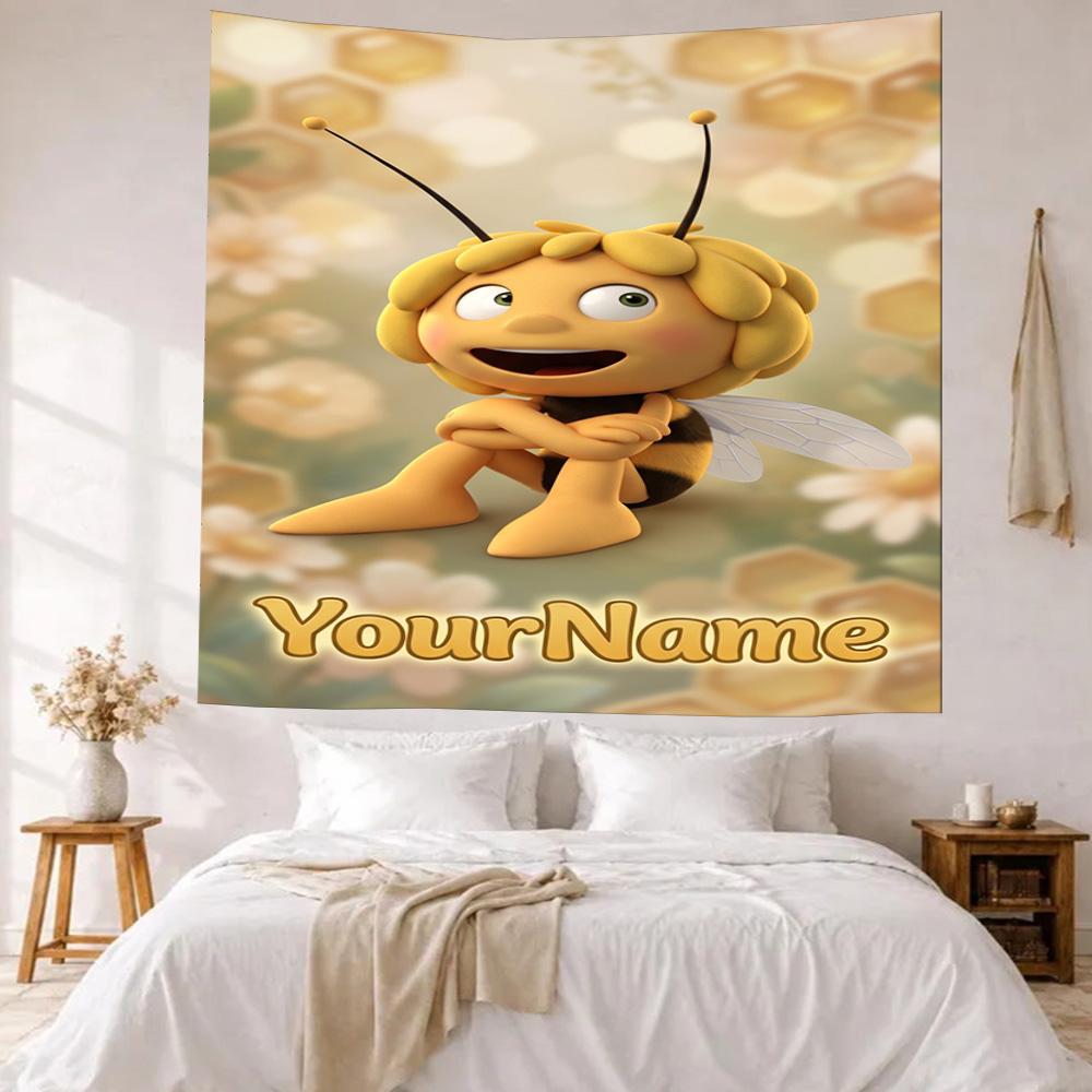 Biene Maja Custom Your Name Wall Decor Tapestry Art For Pet Memorial Birthdaywedding Party Backdrop Family Gift