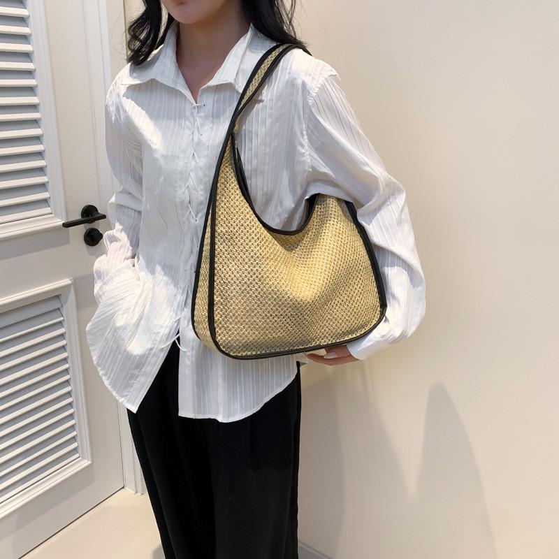 Trendy Casual Tote Bag For Women 2024 Spring Collection In Black White Khaki