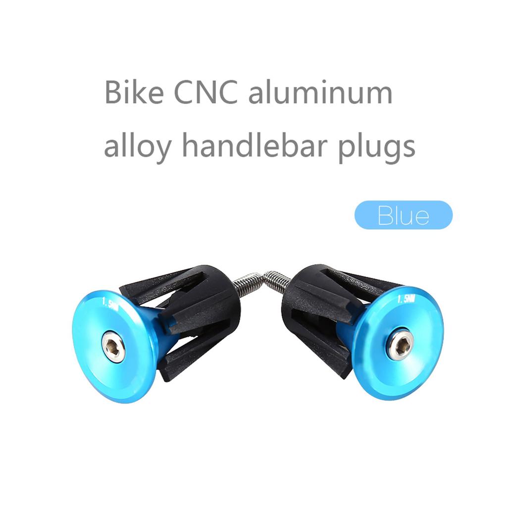 1 Pair Bike Aluminum Handlebar Grips Plug Handle Bar End Plugs Blue