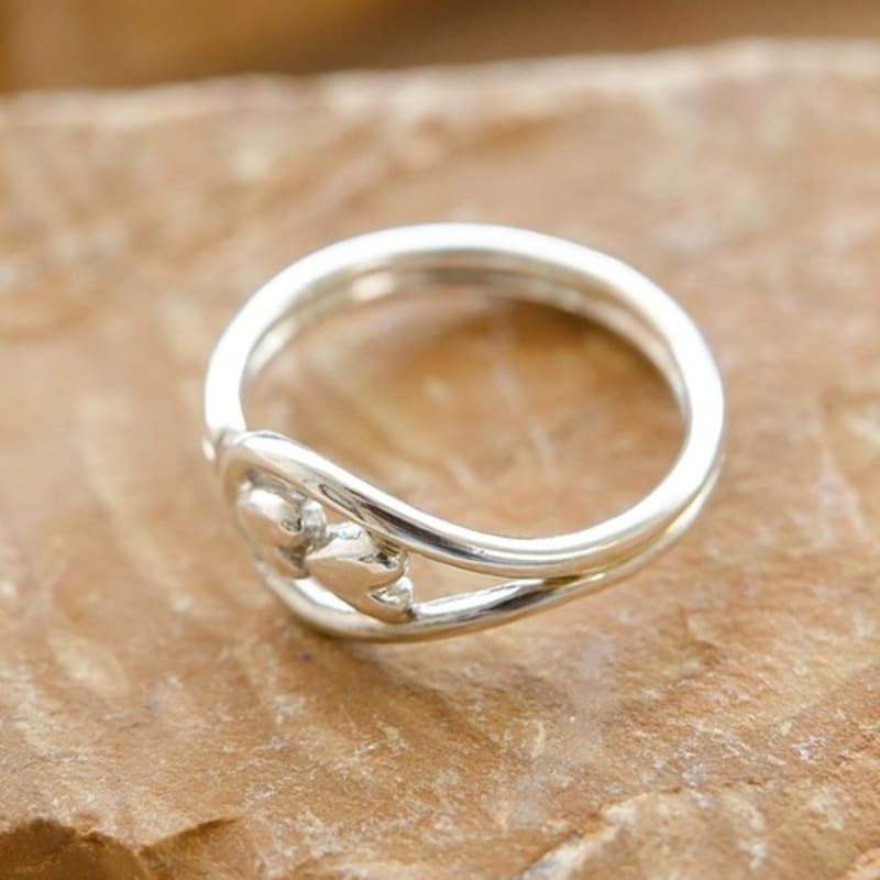 BELLOOGGI Two heart in curve ring