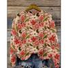 Spot 3D Printed Women's Floral Pattern Pullover Hoodie Without Hat Casual Loose Long Sleeved Top
