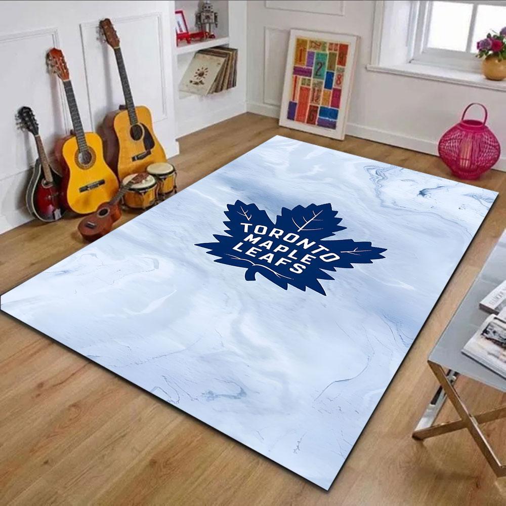 Toronto Maple Leafs Logo Rug Patterned Carpet, Non Slip Mat Suitable for Living Room and Bedroom Sofas