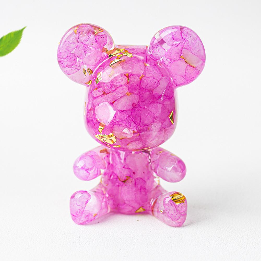 Crystal Resin Bear Car Air Vent Decor With Water Crystal And Crown For Gift Giving