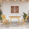 VidaXL 3-Piece Balcony Set, Folding Dining Table and Chairs, Outdoor Patio Furniture, Modern, Wood 366373