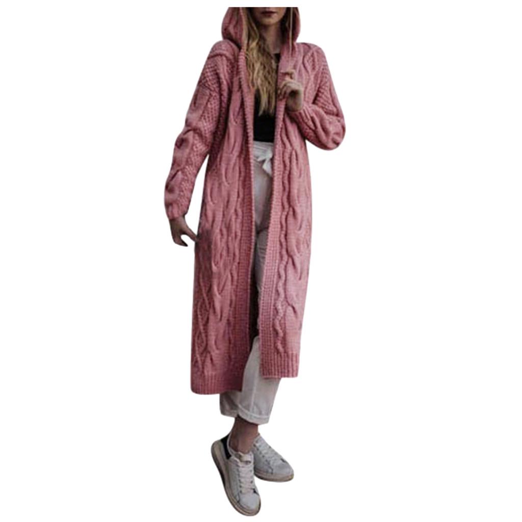 Women Casual Long Sleeve Stripe Sweater Cardigan Coat With Pockets