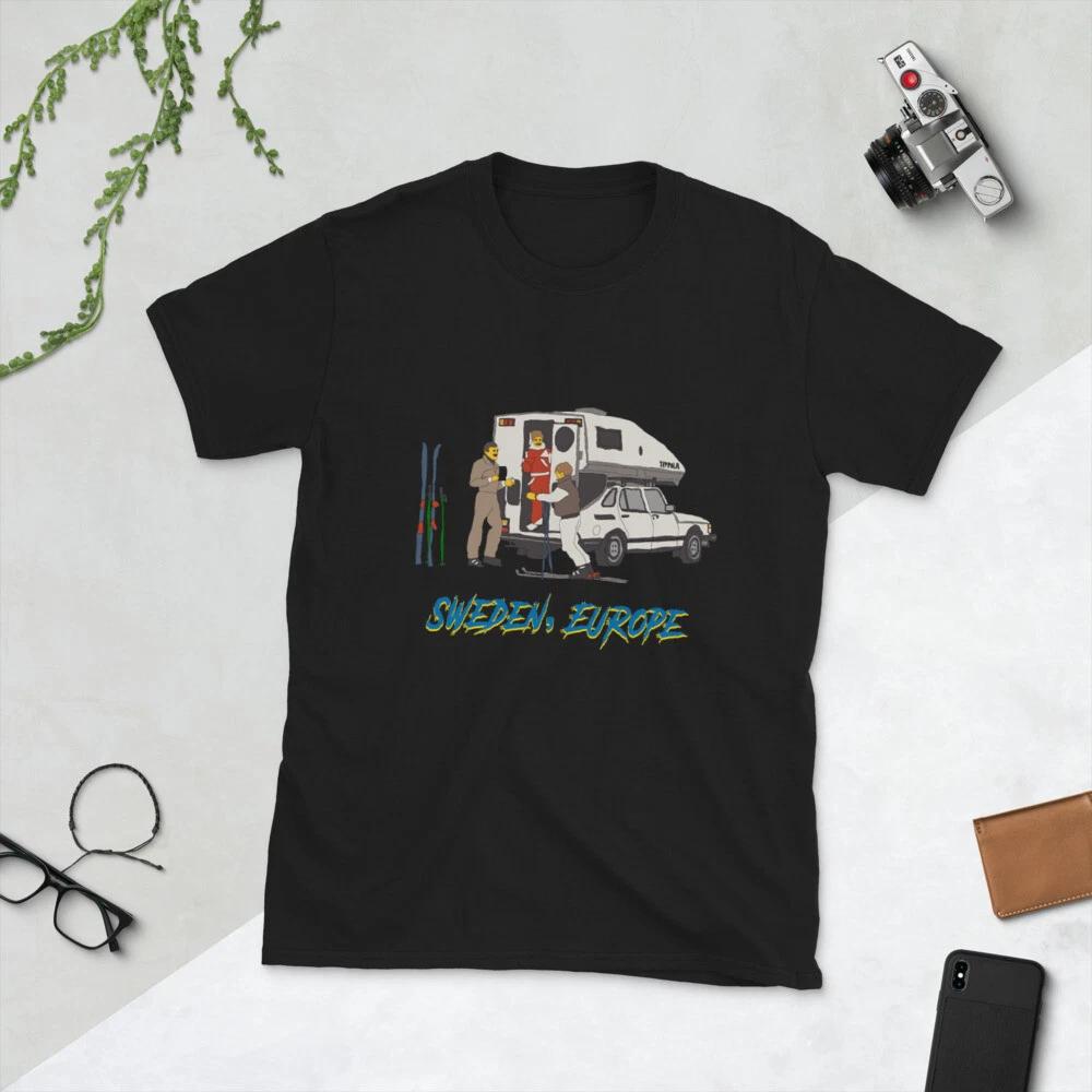 

Sweden Europe Saab 900 Toppola Scandinavia Ski Skiing Skier Swedish RV T-Shirt 4XL