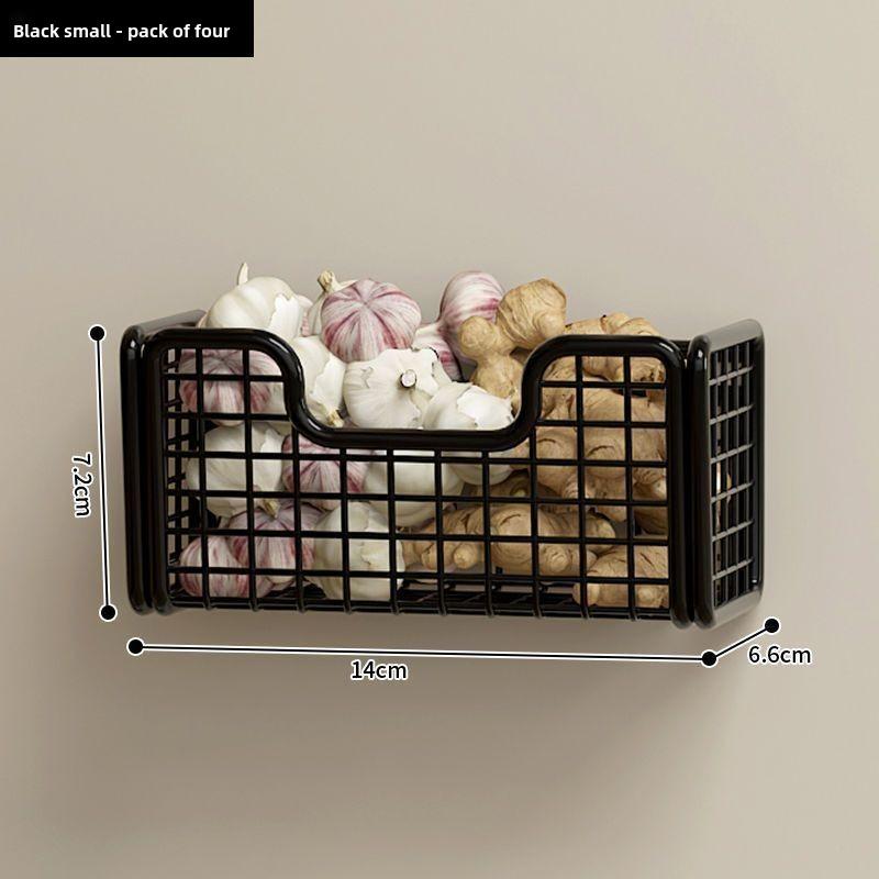 Kitchen Cabinet Door Inner Shelf Storage Box Door Rear Hook Plastic Wrap Bag Cabinet Door Hanging Basket Storage Rack