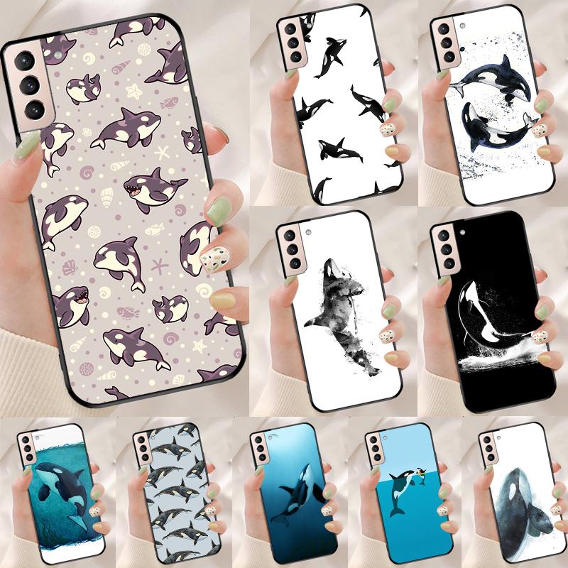 Orcas Whale Funda Case For Samsung Galaxy S25 Ultra S9 S10 S20 S21 FE S22 S23 Plus S24 Ultra Phone Cover