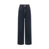 Ailailai Damen Retro High-Waist Straight-Leg Jeans
