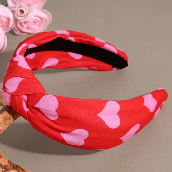 Haarreif Breitkrempiges Stirnband mit Liebesaufdruck Handgefertigte Stoffknoten Rutschfestes Design Schleifen-Haarband Party-Haaraccessoire