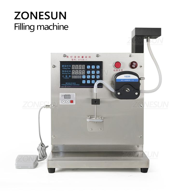 ZONESUN Semi Automatic Filling Machine Peristaltic Pump Nail Polish Thick Liquid Honey Single Nozzle Pigment Vial Bottle Filler