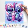 Disney DIY Oil Painting Kits Stitch Love Milkshake Hand Painting Home Decor Craft Gift Ideas For Couples Canvas Wall Art Painting Kit