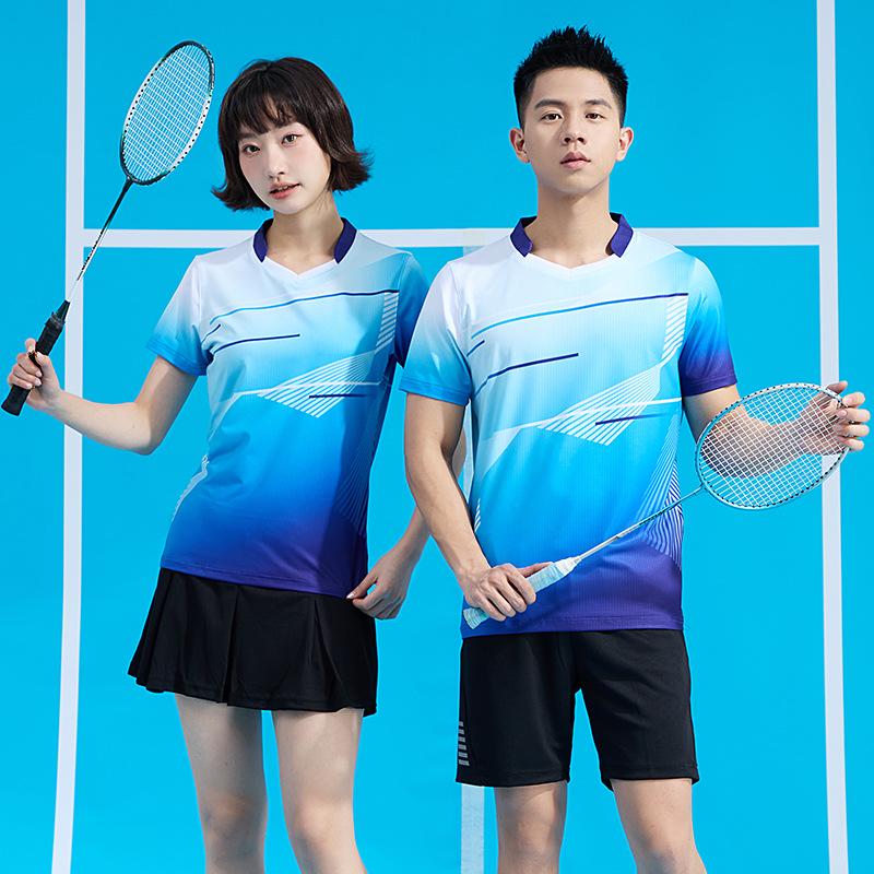 Badminton Couple Sportswear Set: Sweat-Wicking, Quick-Drying, Breathable Volleyball Team Uniform - Customizable Text Available
