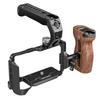 Poyinco JN 138 Camera Video Cage + Top Handle + Side Wooden Hand Grip Kit Camera Cage Aluminum Alloy with Cold Shoe