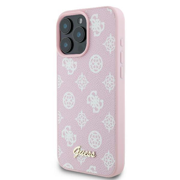 Etui do iPhone 16 Pro Guess MagSafe Peony Script Logo Różowe