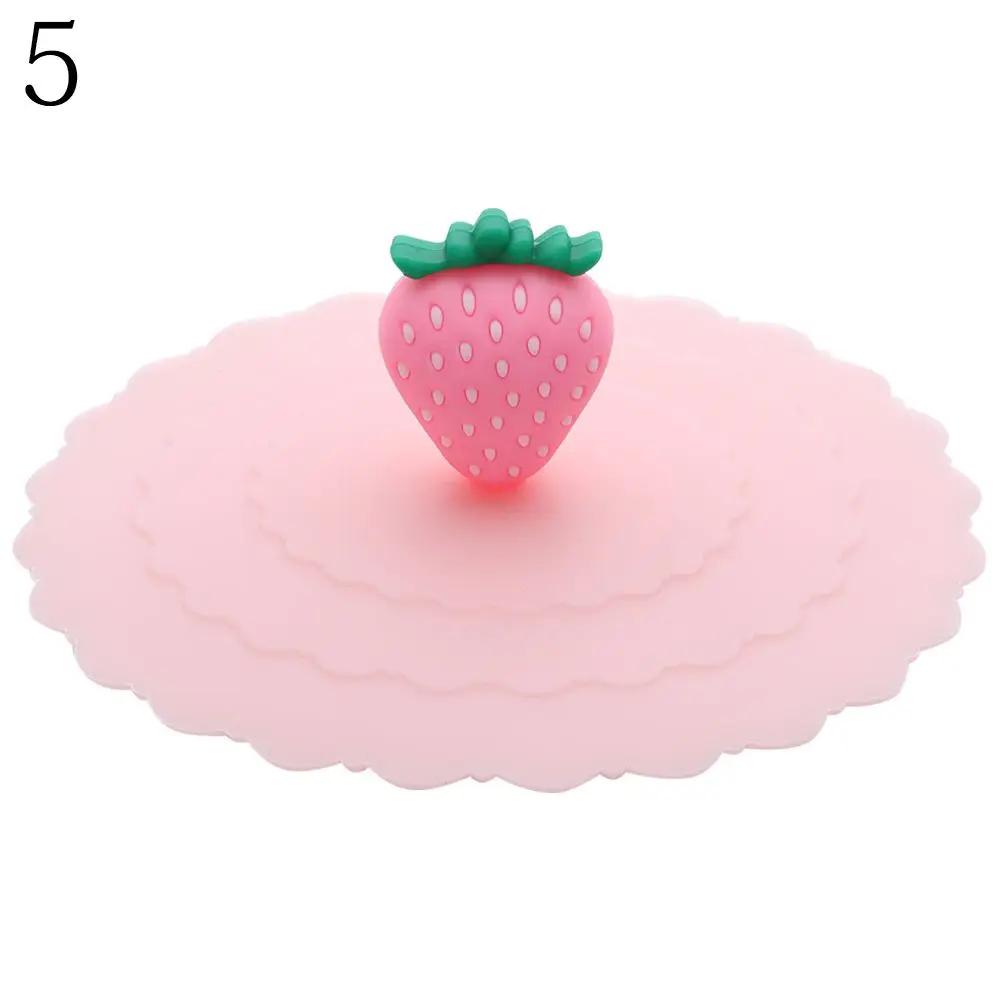 10cm Cartoon Cute Silicone Cup Cover Heat-resistant Leak Proof Sealed Lids Cap Reusable Dustproof Cup Cover Cup Accessories