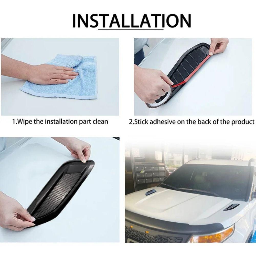 Carbon Fiber Hood Scoop Decorative Trim Air Outlet Decorative Cover  Auto Exterior Accessories