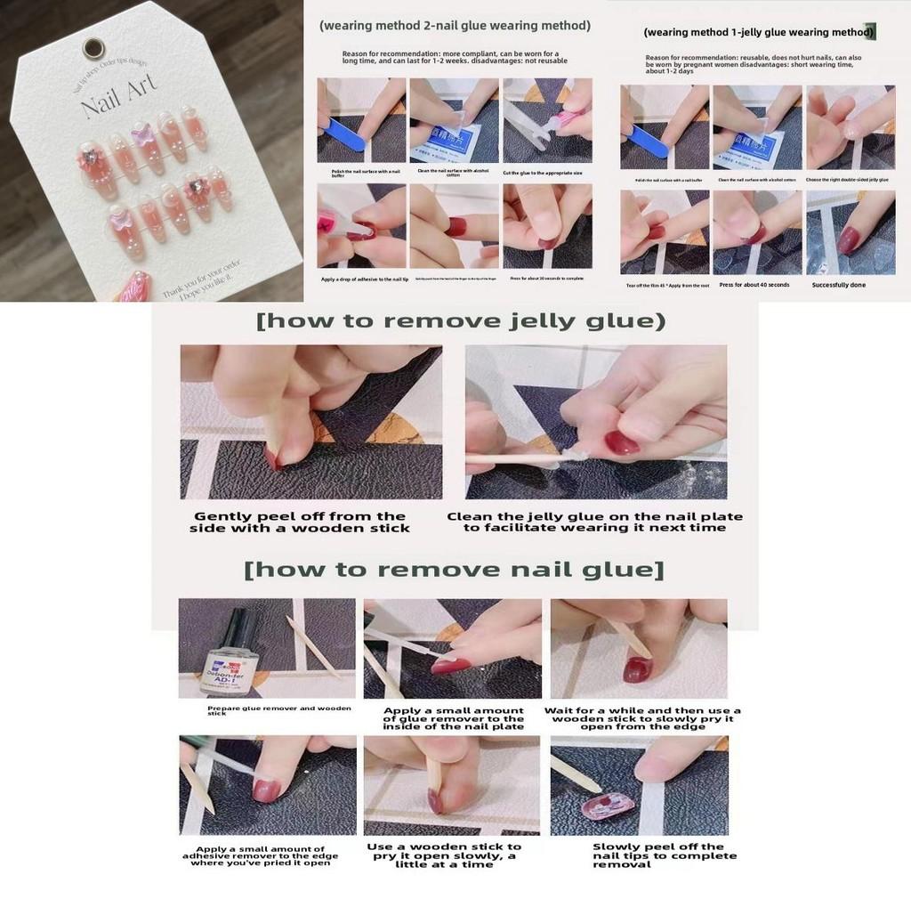 Handmade Wholesale Heart-throbbing Butterfly Nail Stickers In Jelly Gel Xs S M L Sizes