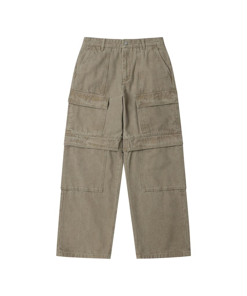 Keoseuuteommellou Beige Oxford Cotton Cargo Pants_Cwpam25392Bex