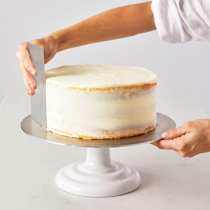 Tårtspatel i rostfritt stål Deg Bakverk Spatlar Bakverkskam Utjämnare Tårtdekoreringsverktyg för Mousse Gräddtårta X3UC