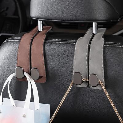 Universal-Haken für die Kopfstütze des Autositzes, weicher Lederhaken für die Autositzlehne für Handtasche und Tasche, Rucksack, Doppelhaken für Autositzaufhänger
