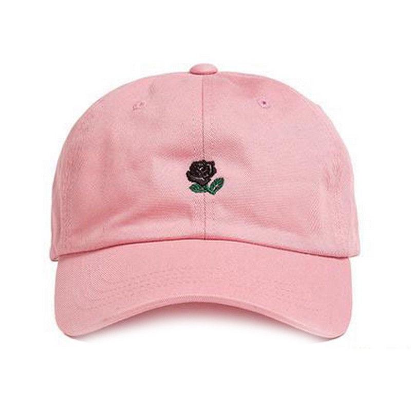 

New The Hundreds Dad Hat Flower Rose Embroidered Snapback Baseball Cap Hat Visor Pink
