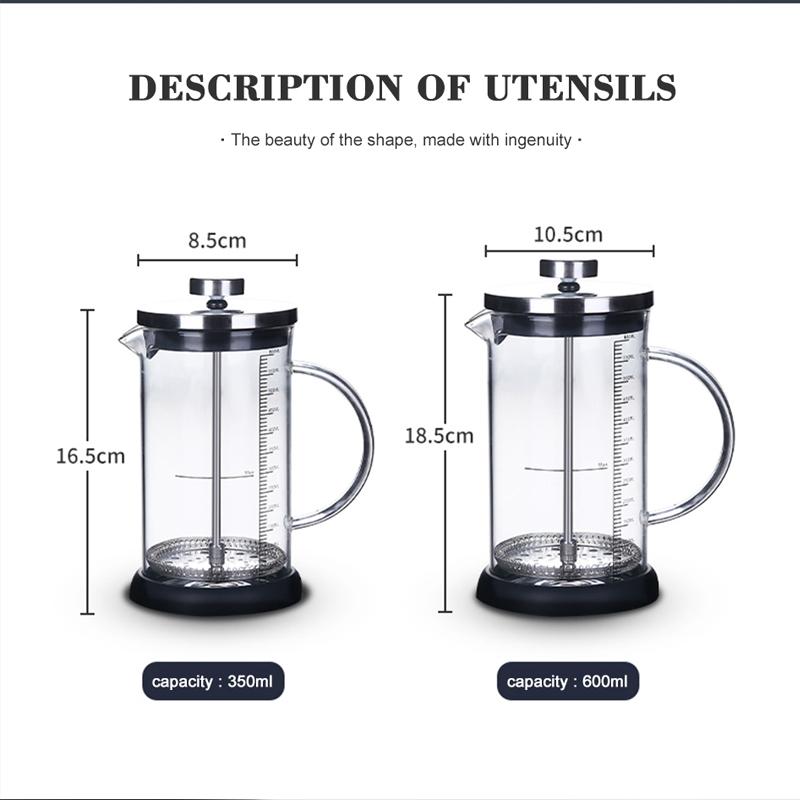 SENDIAN Portable Glass Filter Teapot High Temperature Resistant Pressure Pot Coffee Pot 2021 New Office Home Kitchen Accessories