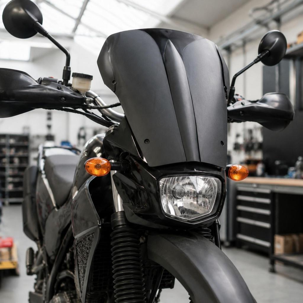 Motorcycle Windshield PreDrilled Windscreen Curved Black Acrylic for Everyday