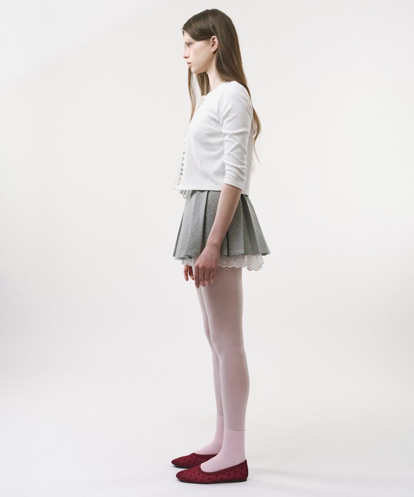 Podeowedeo Girls' Pleated Mini Skirt (Melange Gray)