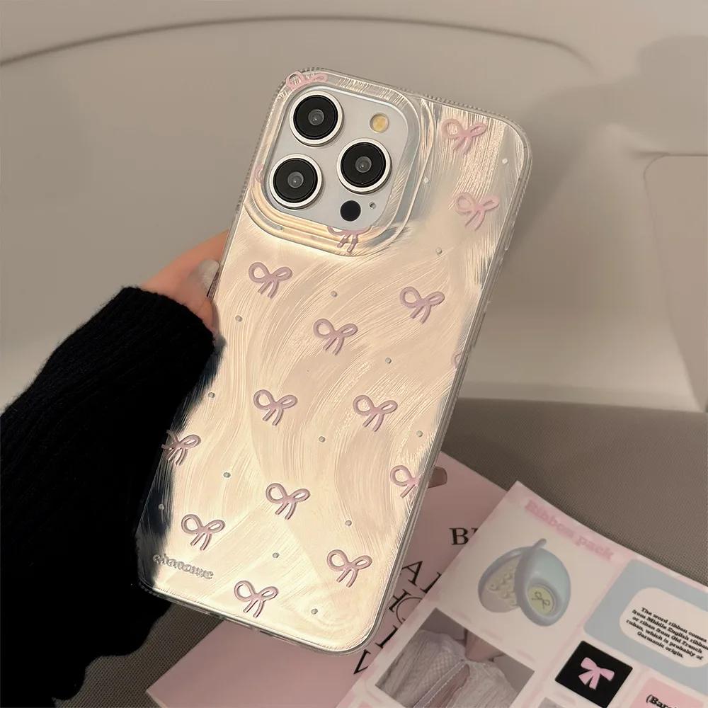Luxury Bow knot Pattern Phone Case For iPhone 17 16 15 14 13 12 11 Pro Max XS X XR Plus Mini SE 2020 2022