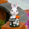 Solar Garden Rabbit Statues Outdoor Bunnies Figurine Decorations for Patios Yard Lawn Ornament Easter Housewarmings Gift