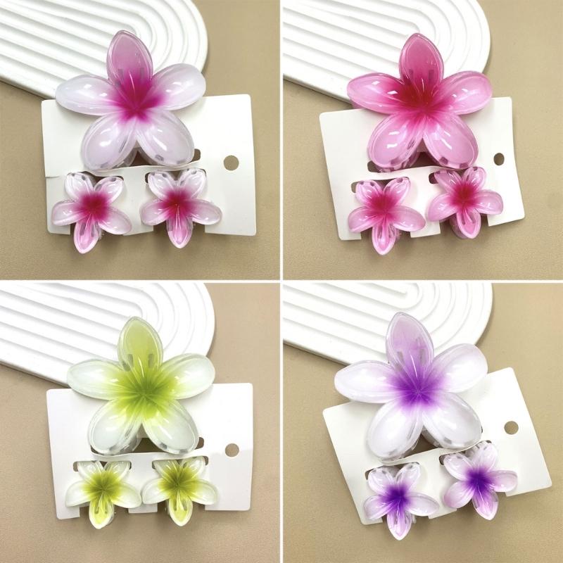 Bunte Gradienten Haarklammer Set Süße Blume Haarklammer Damen Stilvolle Haarspange für Damen und Mädchen Strand Accessoires