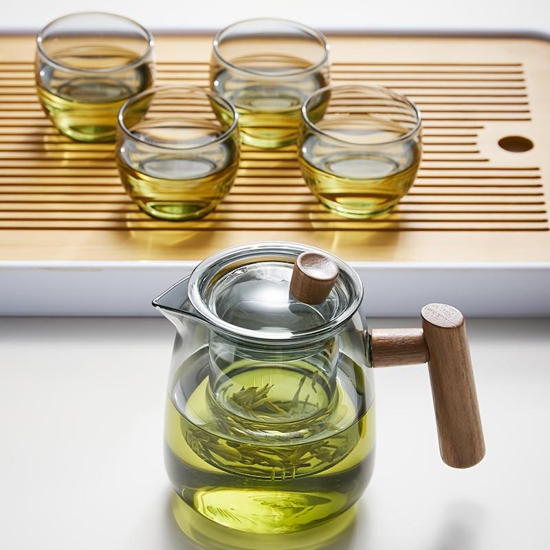 1set Glass Teaset Teapot 530ml/17.9oz Tea Cup 90ml/3oz Clear Tea Pot With Infuser Household Glass High Temperature Resistant Tea Maker Tea Kettle Chin