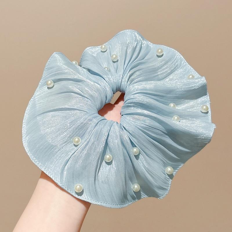 Oversized Lace Large Intestine Hair Ring Women's New High-end Sense Super Fairy Headline Elegant Low-tail Hair Rope Headwear